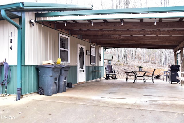 view of patio / terrace with a grill