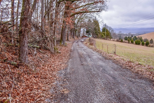 view of road featuring a mountain view