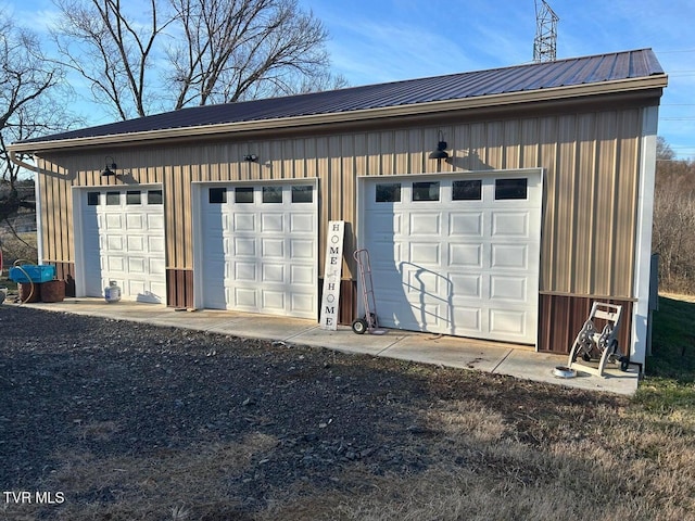 view of garage