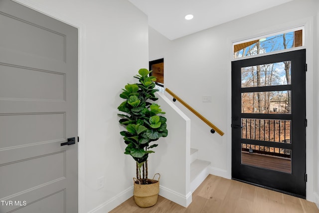 entrance foyer featuring light hardwood / wood-style floors