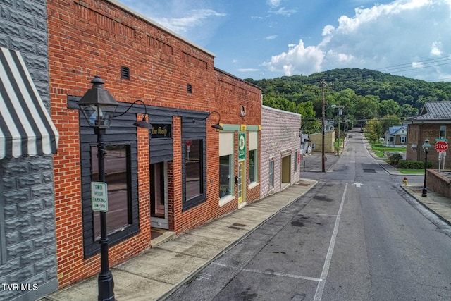 view of street with a mountain view