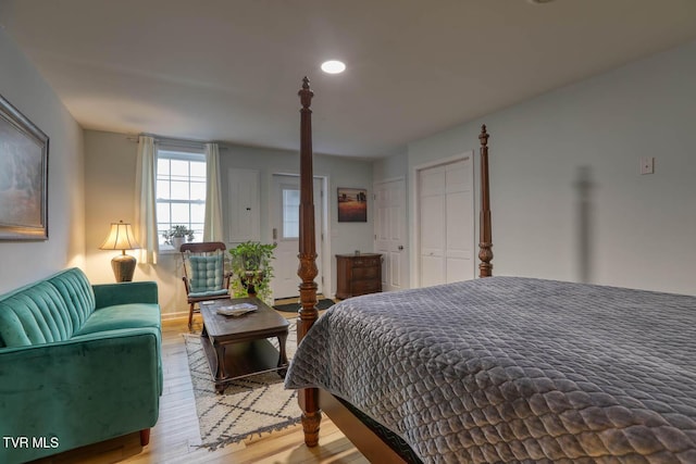 bedroom featuring wood-type flooring