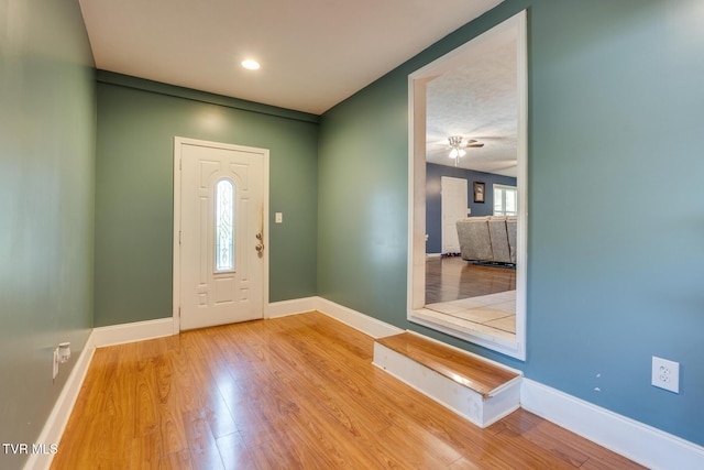 entrance foyer with wood-type flooring