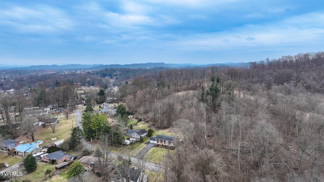 drone / aerial view with a mountain view