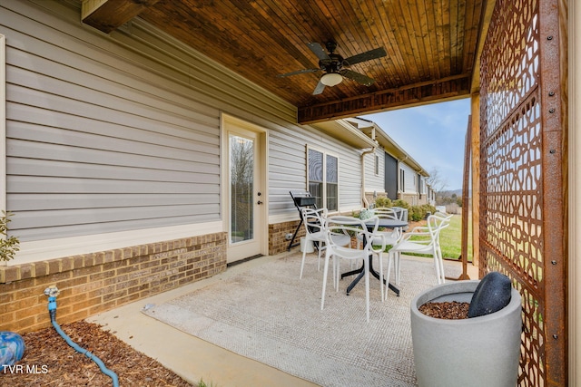 262 Harps Ln, Gray, TN 37615 - view of patio / terrace with ceiling fan and outdoor dining space