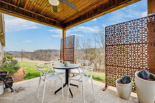 262 Harps Ln, Gray, TN 37615 - view of patio / terrace with ceiling fan and outdoor dining space