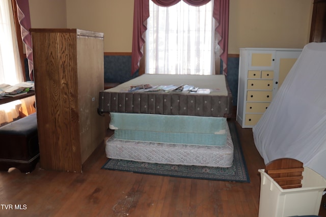 bedroom featuring dark hardwood / wood-style flooring