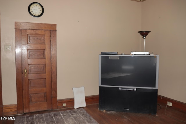 miscellaneous room featuring dark hardwood / wood-style floors