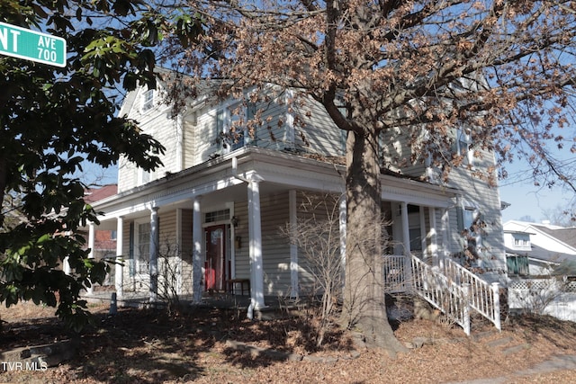 view of front of home with a porch