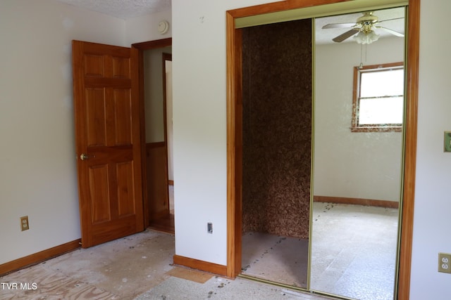 unfurnished bedroom featuring a closet