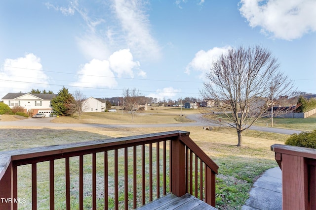 deck with a lawn