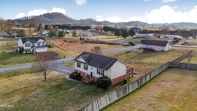 bird's eye view featuring a mountain view