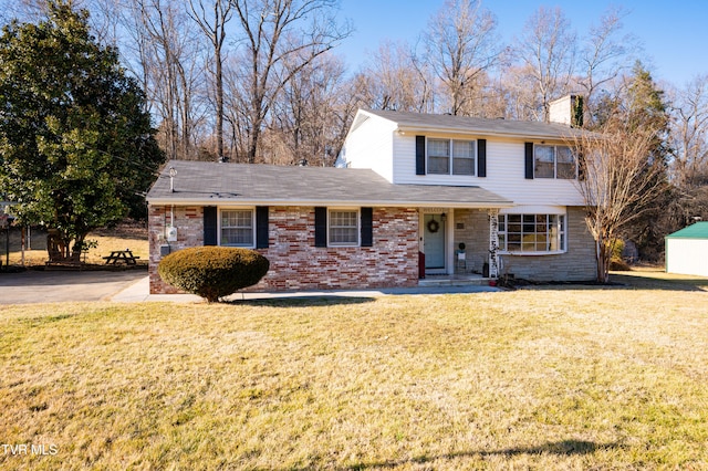 view of front property with a front yard