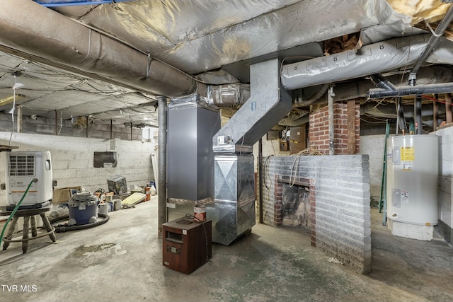 utility room featuring electric water heater