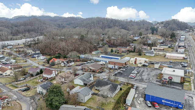 bird's eye view featuring a view of trees