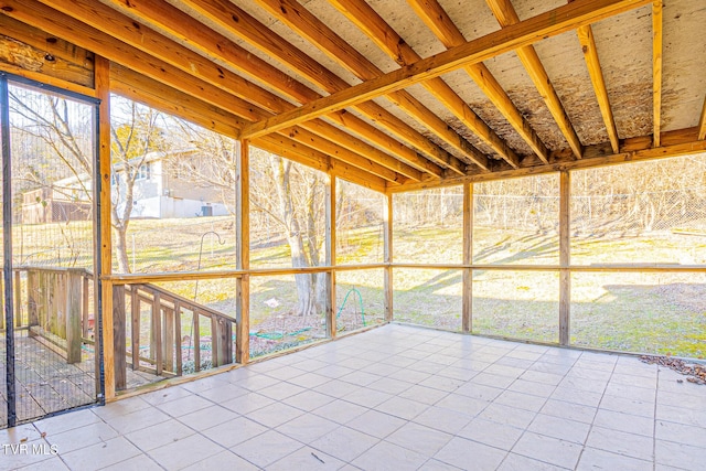 view of unfurnished sunroom