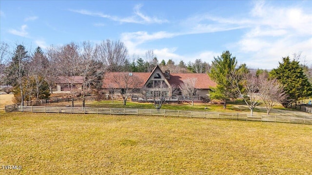 view of yard featuring a rural view