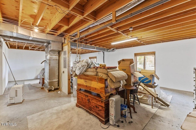 basement with electric water heater