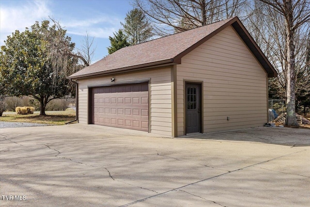 view of garage