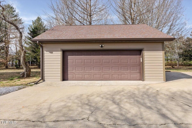 view of garage