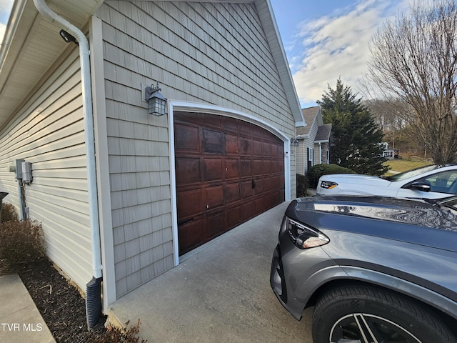 view of home's exterior featuring a garage