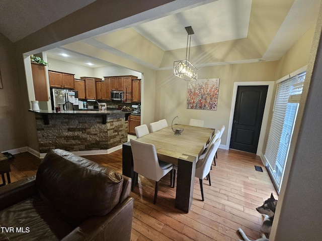 dining area featuring light hardwood / wood-style flooring