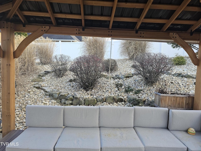 view of patio featuring a gazebo