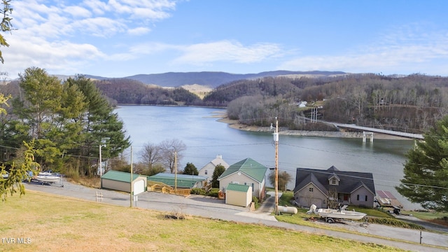 view of water feature featuring a mountain view