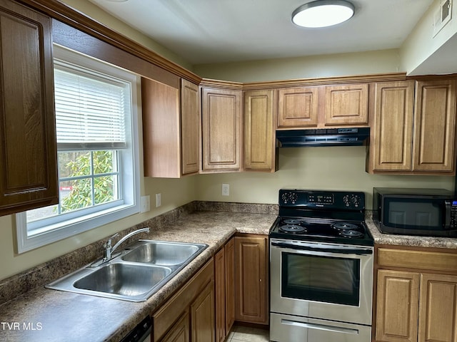 kitchen featuring sink and stainless steel electric stove