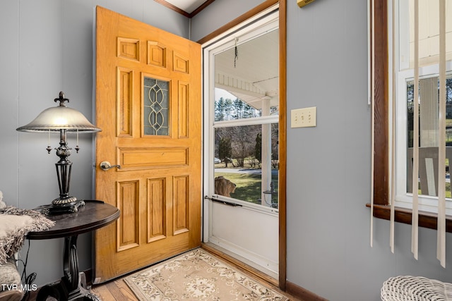 entryway featuring light wood finished floors