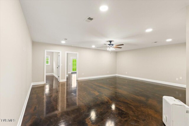 125 Forsyth Ln, Jonesborough, TN 37659 - empty room with ceiling fan, recessed lighting, baseboards, and wood finished floors