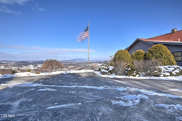 view of road with a mountain view