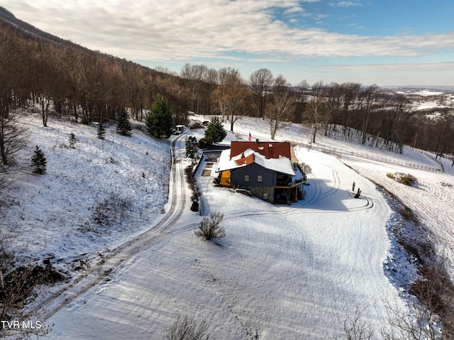 view of snowy aerial view