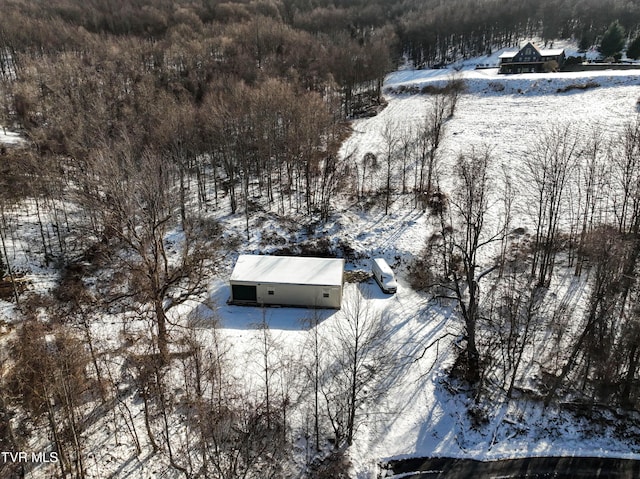 view of snowy aerial view