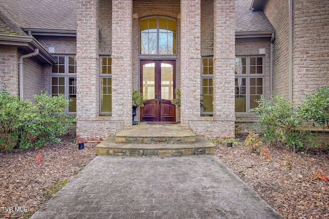 view of exterior entry with french doors