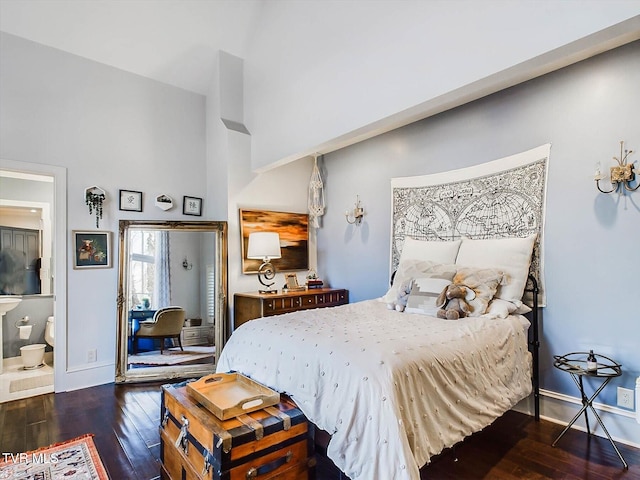 400 Bancroft Chapel Rd, Kingsport, TN 37660 - bedroom featuring hardwood / wood-style flooring, baseboards, and a towering ceiling