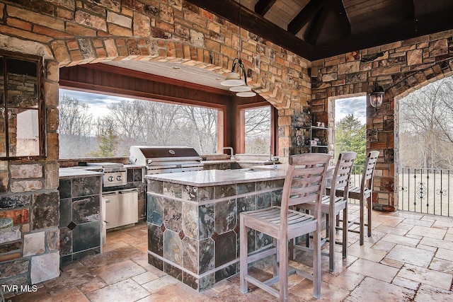 400 Bancroft Chapel Rd, Kingsport, TN 37660 - view of patio / terrace with exterior kitchen, a gazebo, and grilling area