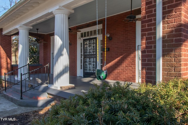 entrance to property with covered porch