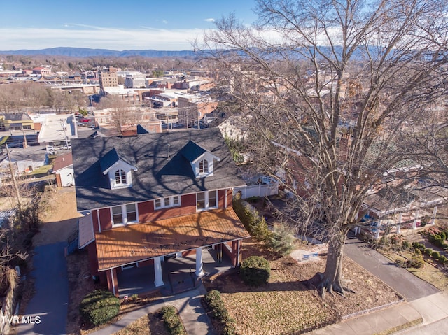 bird's eye view featuring a mountain view