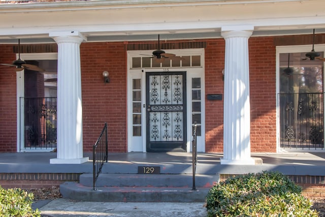 entrance to property with a porch