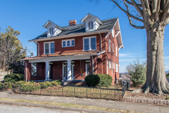 view of front of house featuring covered porch