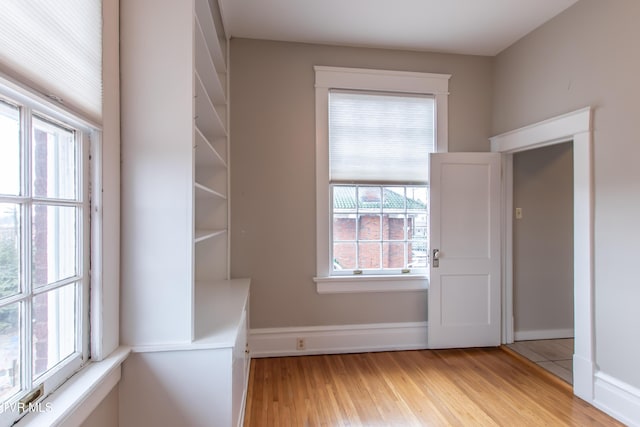 doorway featuring light hardwood / wood-style floors