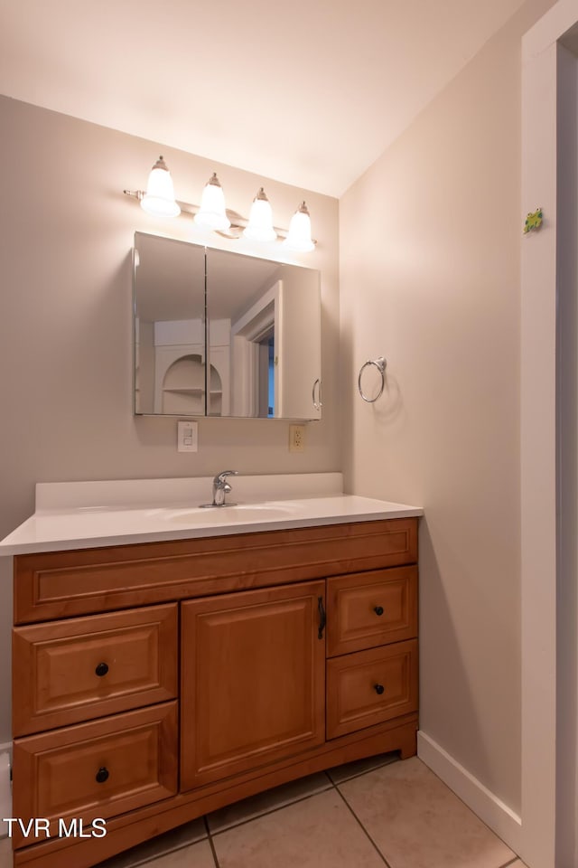 bathroom featuring vanity and tile patterned floors