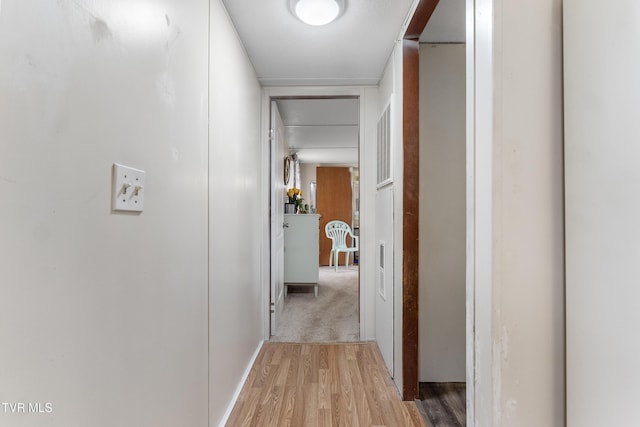 hall featuring light wood-style floors