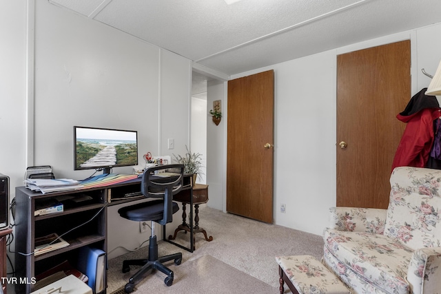 view of carpeted office space