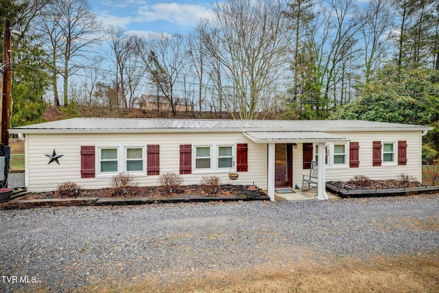 view of single story home