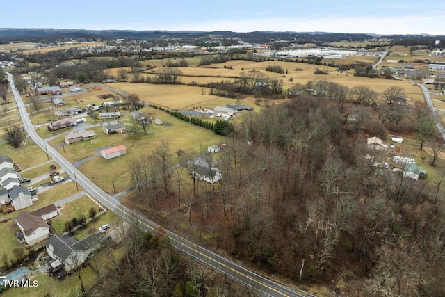 bird's eye view with a rural view