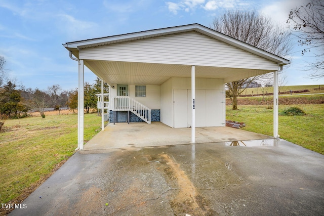 exterior space with a rural view and a lawn