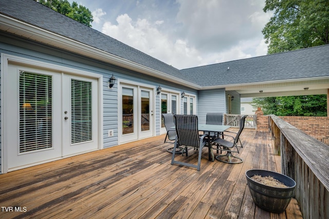 deck featuring french doors