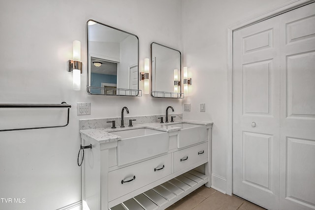 bathroom featuring vanity and tile patterned floors